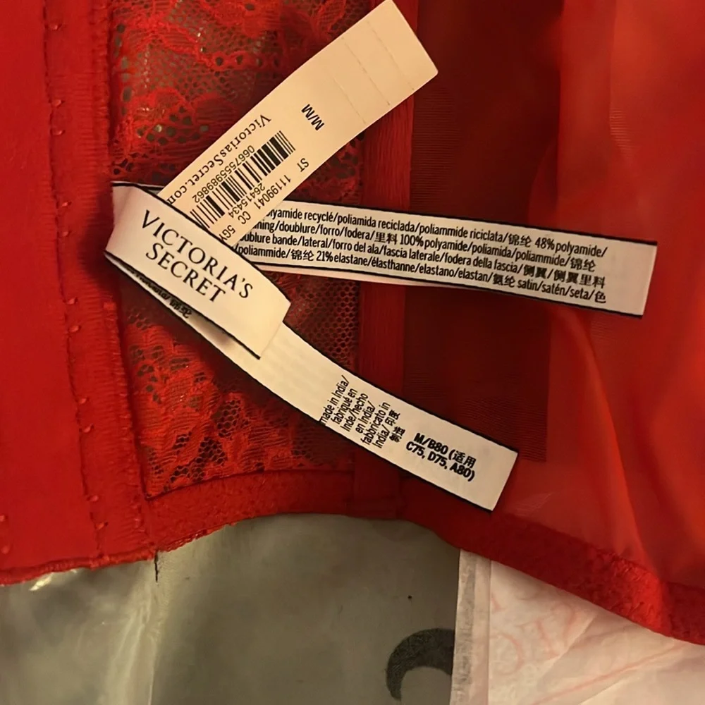 Victoria’s Secret red and white heart corset top and matching panty nwt size m - Picture 3 of 10